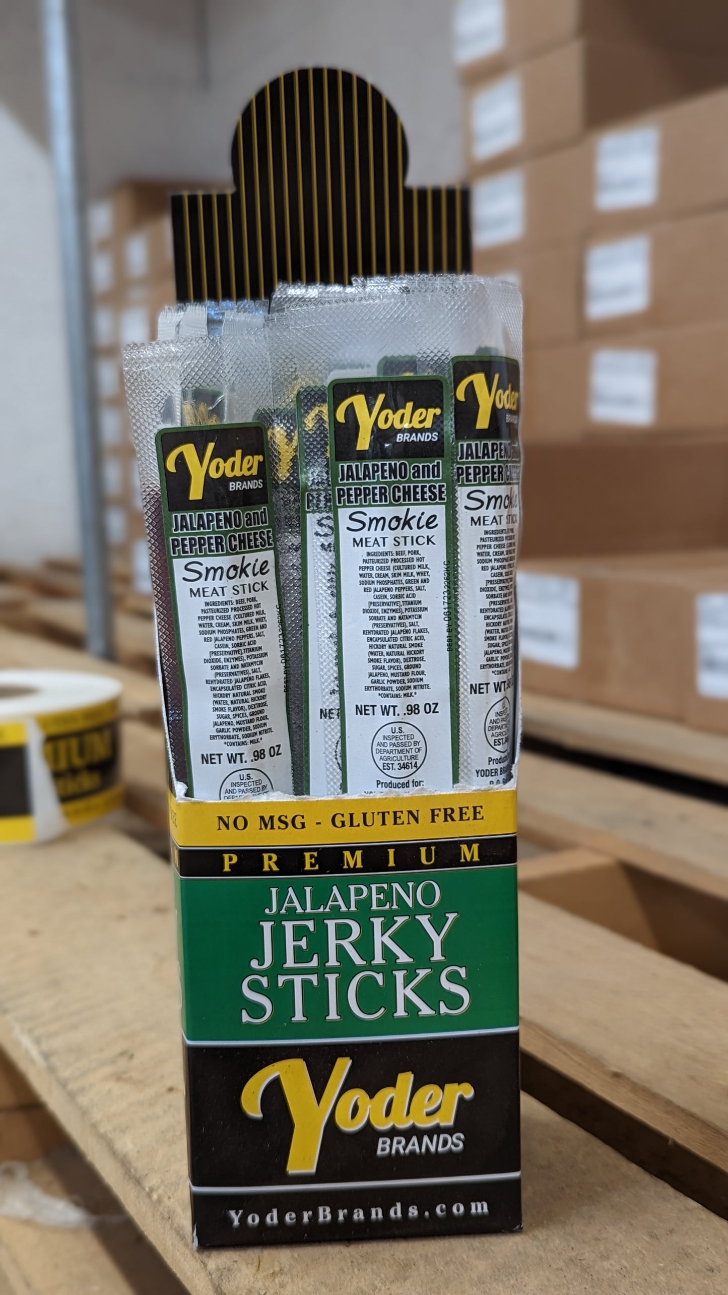 (Carton)(24ct) Jalapeno and Cheese Smoked Beef Sticks