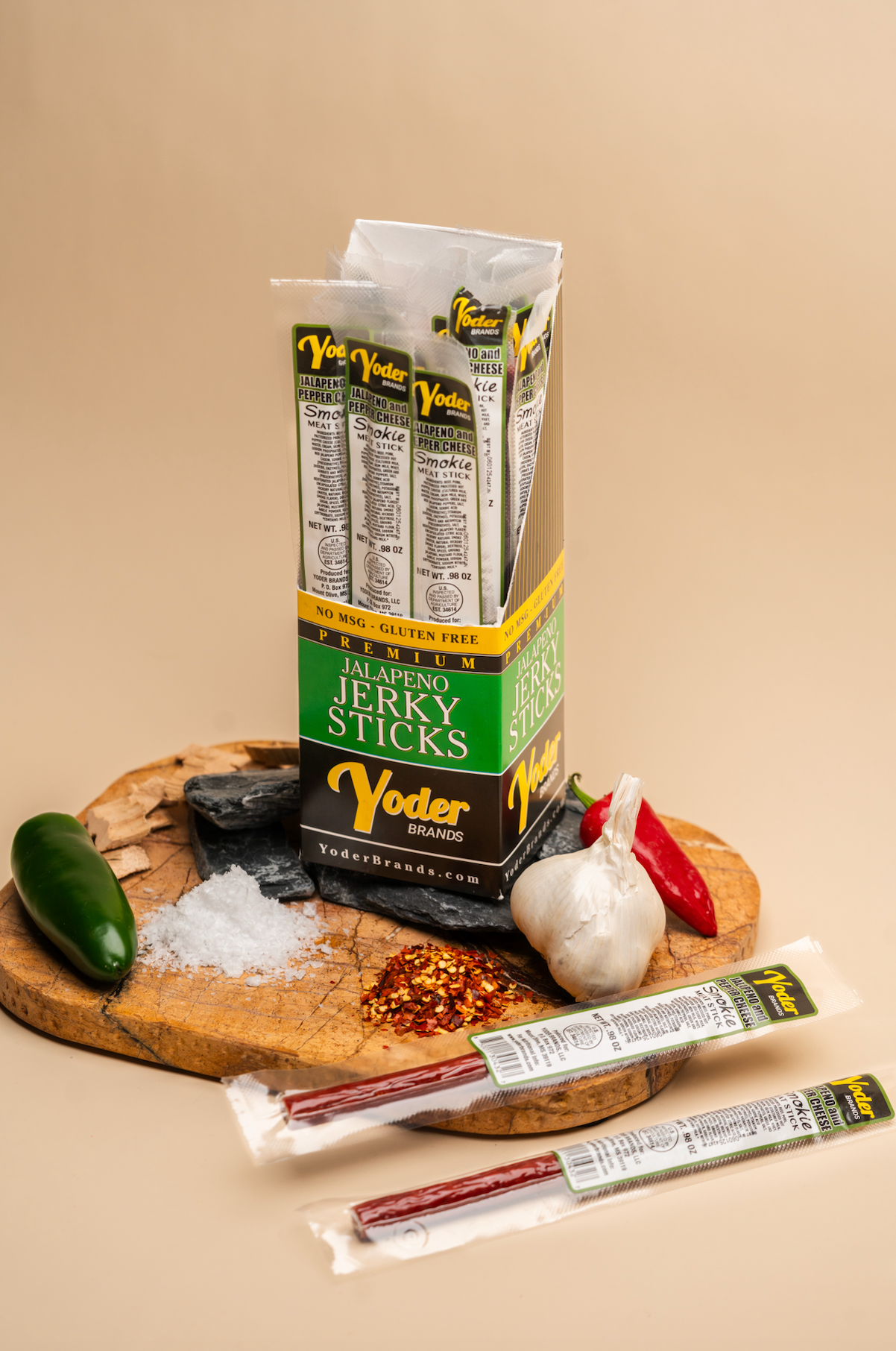 (Carton)(24ct) Jalapeno and Cheese Smoked Beef Sticks